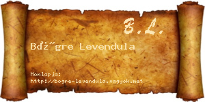 Bögre Levendula névjegykártya